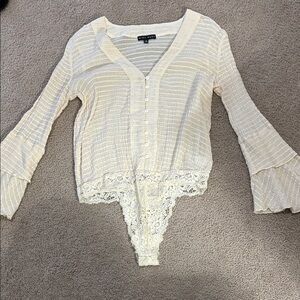 Moo muse Cream Lace Bodysuit